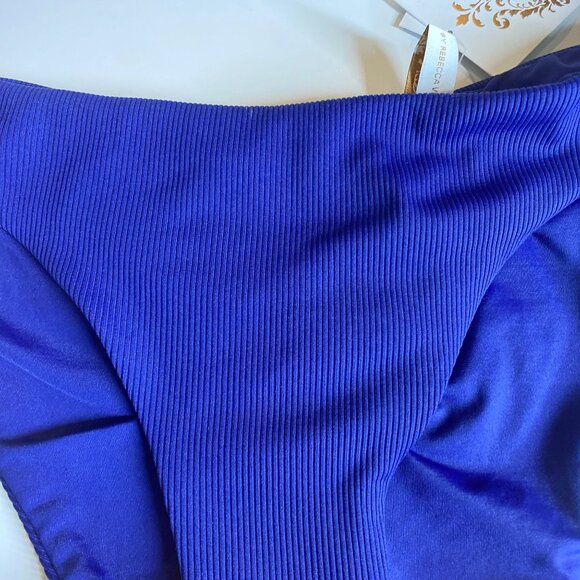 NWT Becca Adela Pant Women's Large Blue Ribbed Bikini Bottom, size Large - Picture 3 of 8